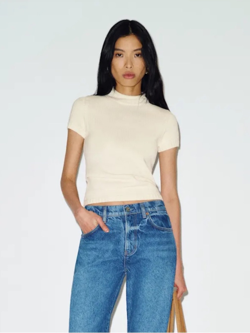 Reformation Solene Cotton Sweater Tee